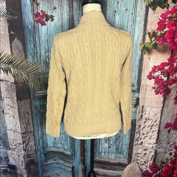 Jeanne Pierre oatmeal cable knit mock turtleneck sweater, size small, GUC - Picture 6 of 8